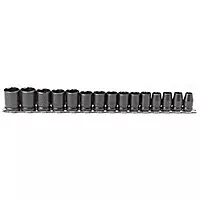 Stanley Proto J74204 15 Piece 6 Point 1/2" Drive Metric Impact Socket Set