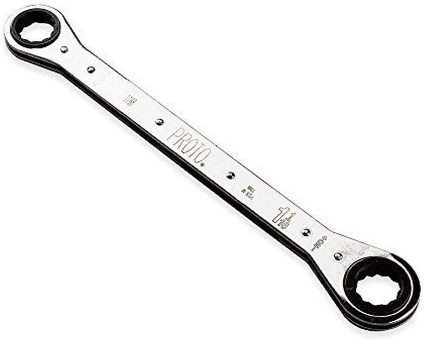 PROTO Ratcheting Box End Wrench 1/2" x 9/16" 12-Point Double End (J1193T-A)