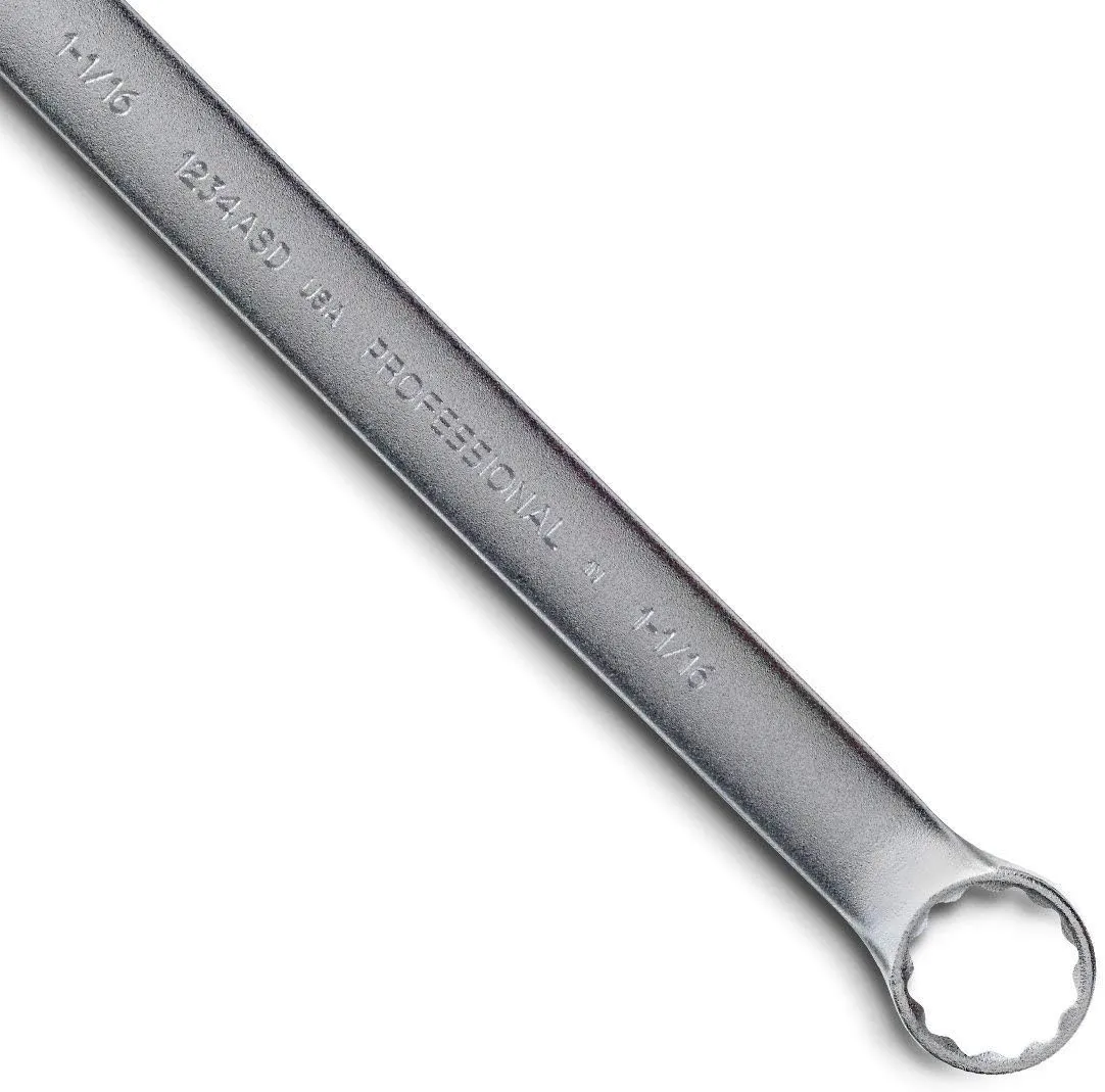 PROTO Satin Combination Wrench 1-1/16" 12-Point, 15° Offset