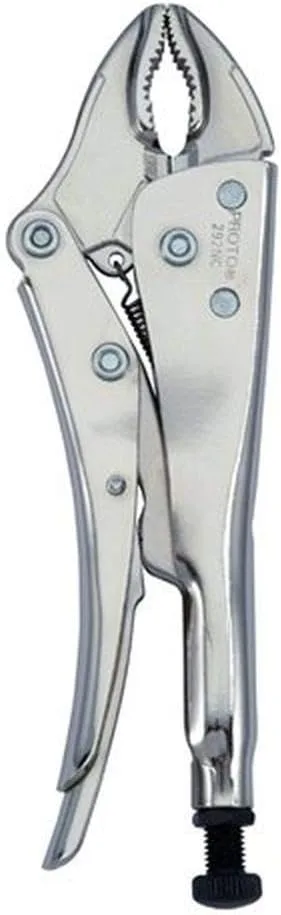 Stanley Proto J292NC Proto 9-1/4-Inch Locking Pliers Curved Jaw, Nickel Chrome