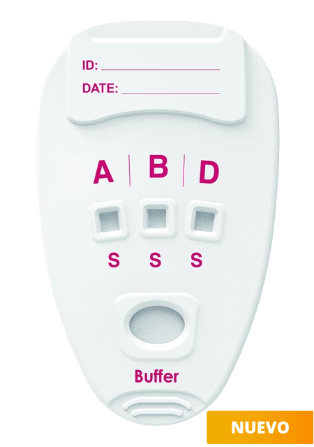 Prueba rápida de tipificación de sangre ABO y RhD en cassette