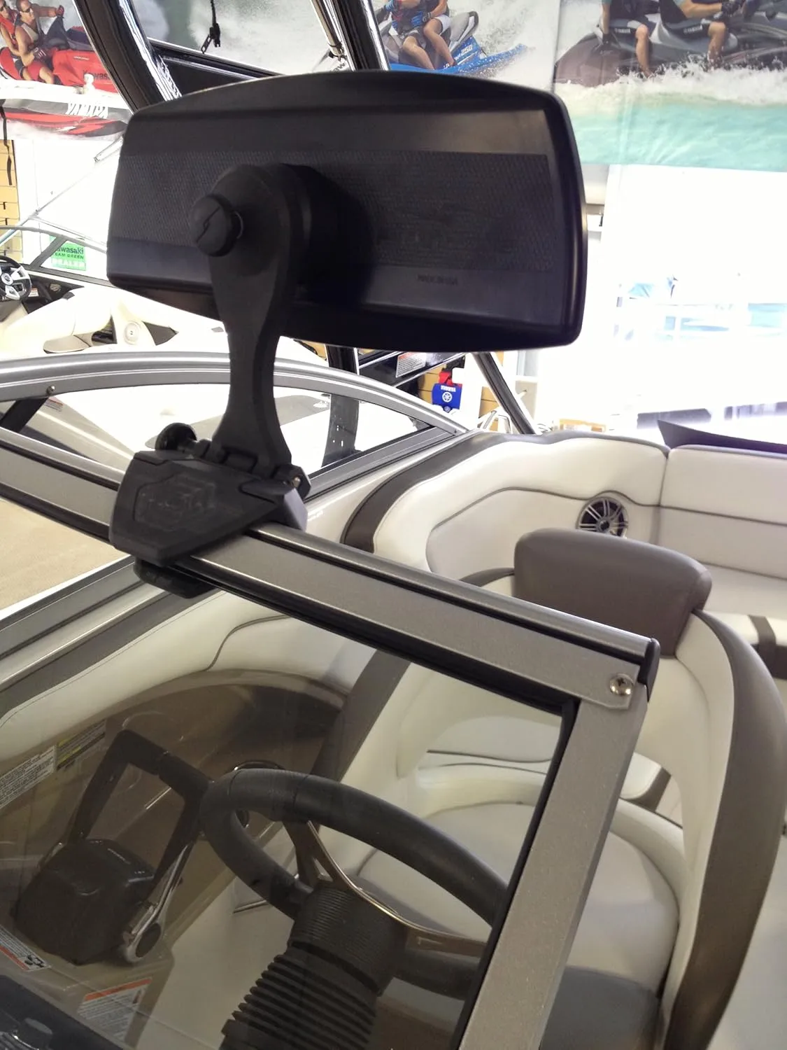 PTM Watersports Mirror/Bracket Kit w/VR-100 PRO Mirror & CFR-200 (Black)