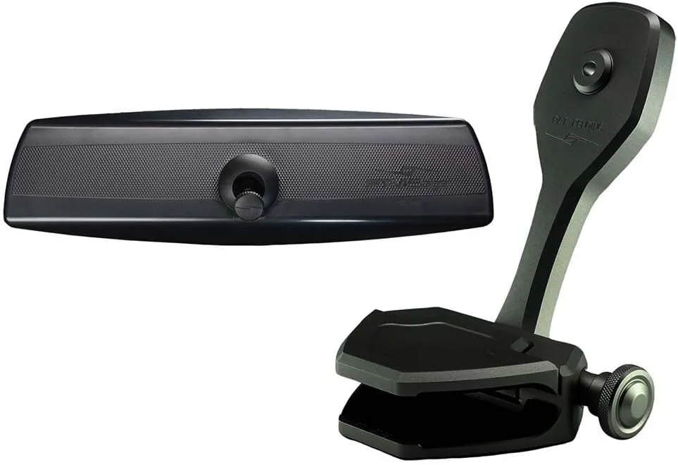 Mirror Kit w/VR-140 PRO Mirror & ZXR-300 (Black) - Stainless Steel, Adjustable, Dashboard Mount, 20x6 inches