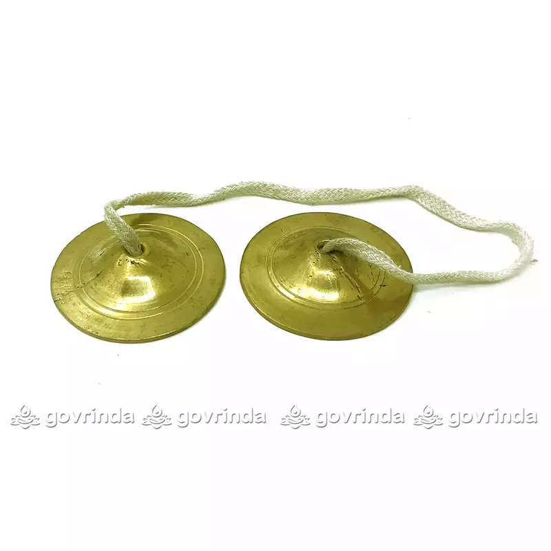 Manjira/Gini/Hand Cymbals | Brass Yellow | Pooja Aarti and for all Worship Events