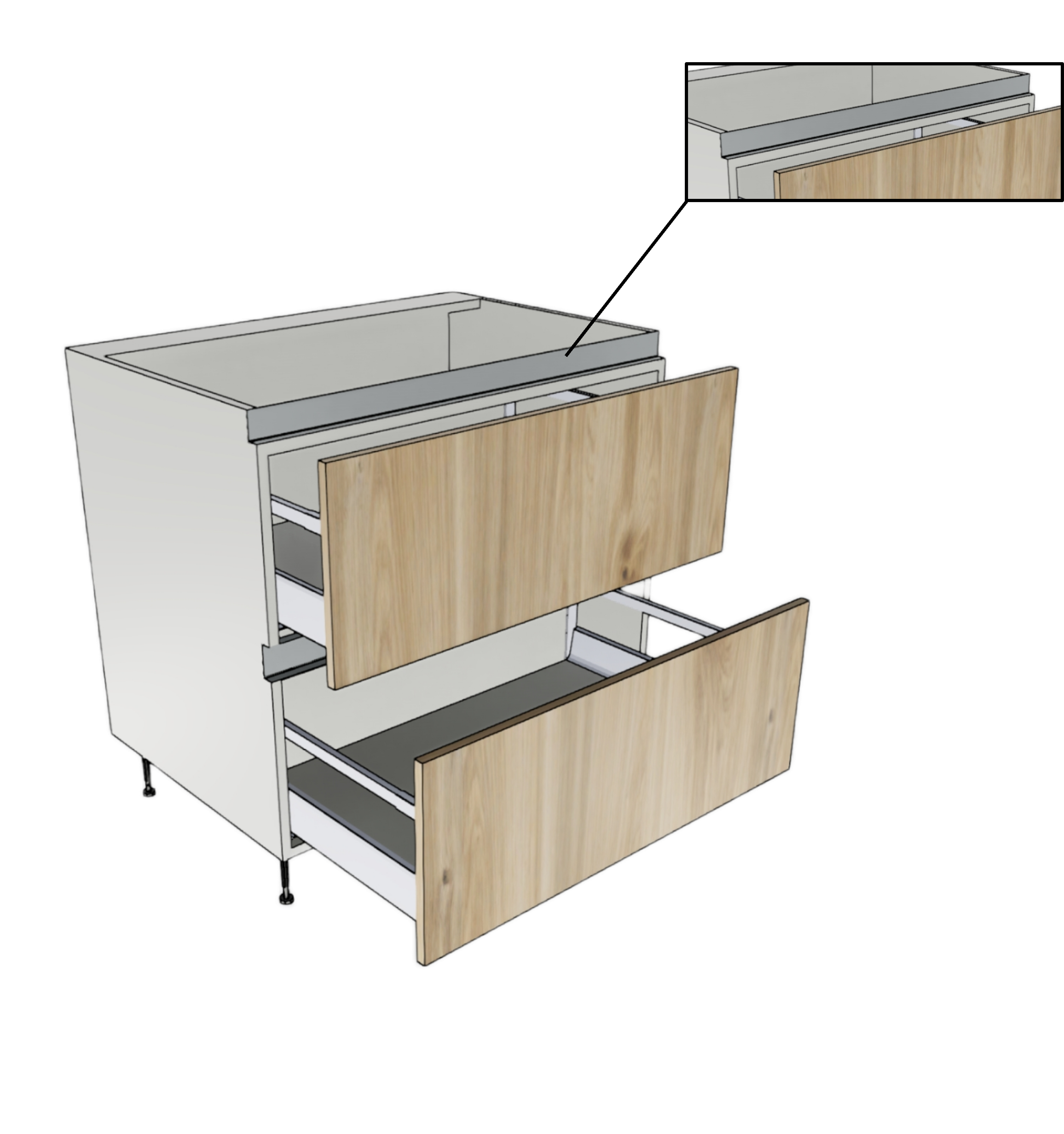 BASE CABINET 2 DRAWER PULL OUT CUSTOM