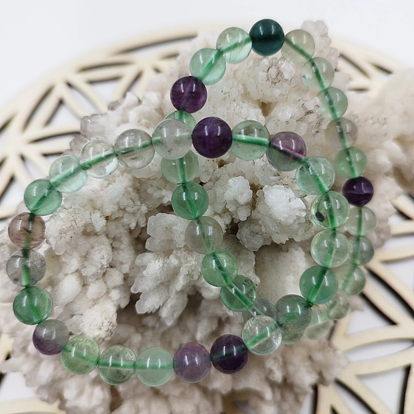 Pulsera de Fluorita Verde Arcoiris