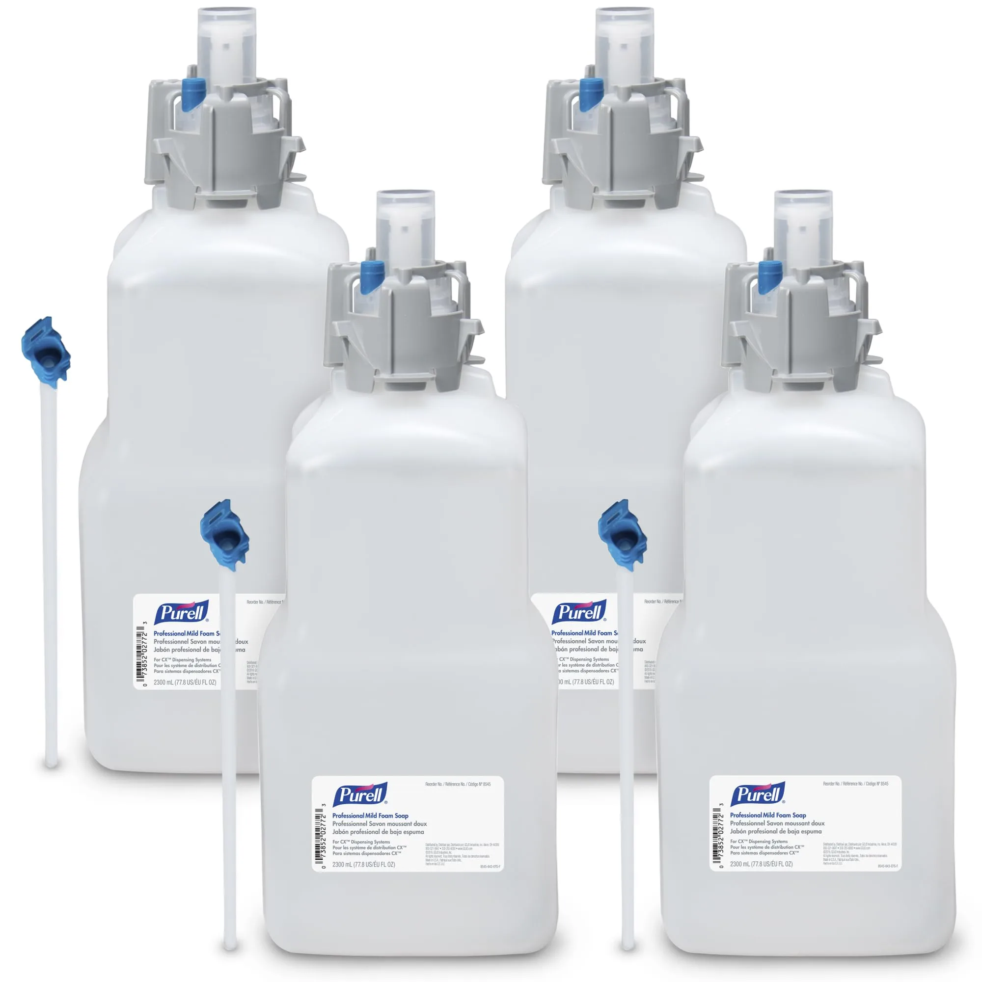 PURELL Professional Mild Foam Hand Soap Refill, Fragrance Free, 2300 mL (4 Pack) - 8545-04
