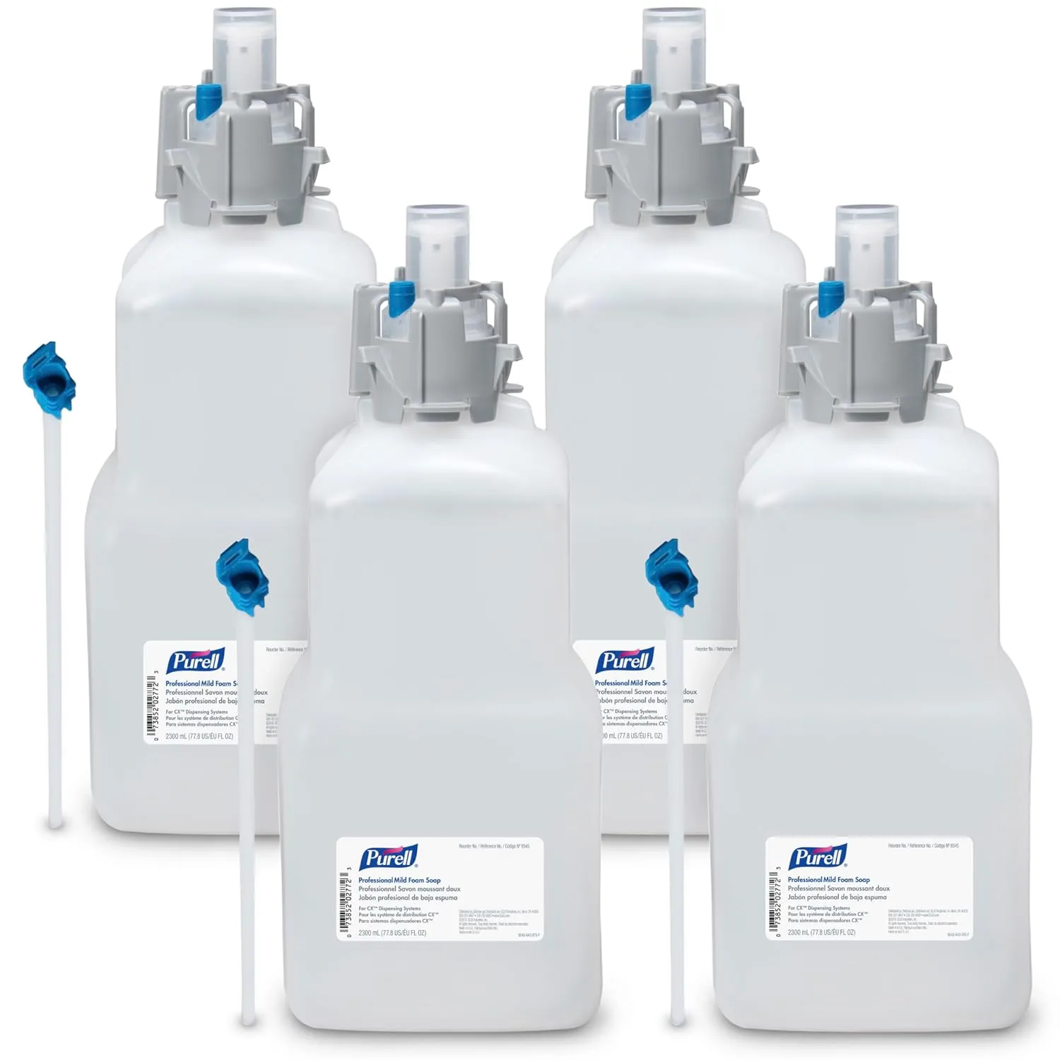 PURELL Professional Mild Foam Hand Soap Refill, Fragrance Free, 2300 mL (4 Pack) - 8545-04
