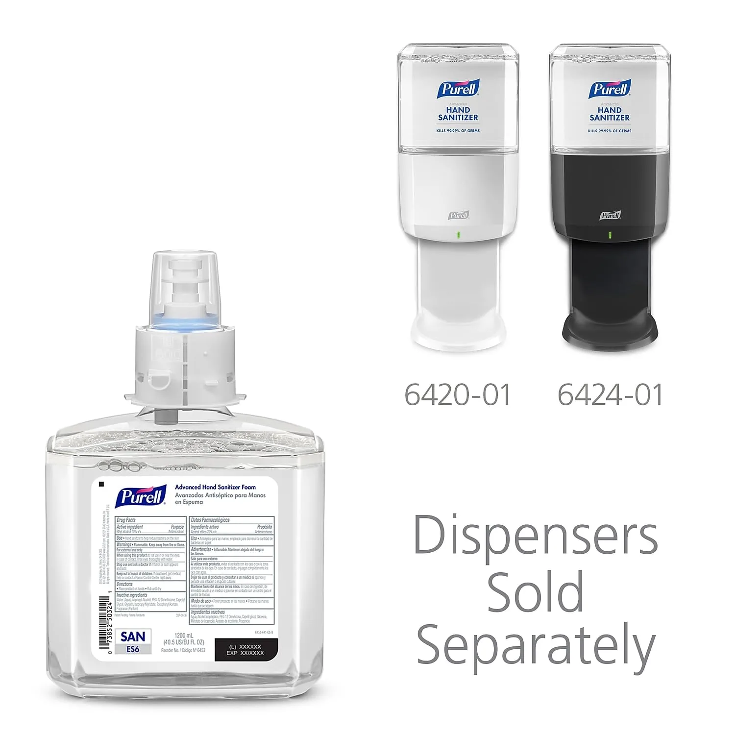 PURELL Brand Advanced Hand Sanitizer Foam, Clean Scent, 1200 mL Refill (Pack of 2) - 6453-02