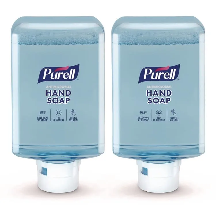 PURELL Antimicrobial Foaming Hand Soap Refill, For ES10 Dispensers, Fragrance-Free, 1,200 mL, 2/Carton