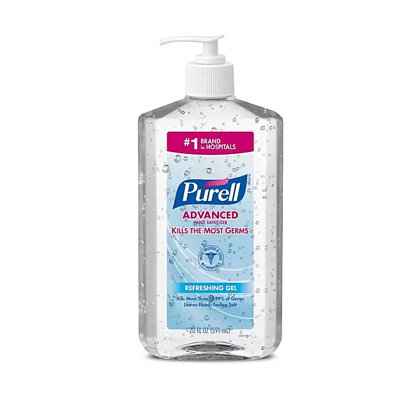 PURELL Advanced Hand Sanitizer, 20 oz Pump Bottle, 12/Carton (240 fl oz) Unscented/Clean Scent