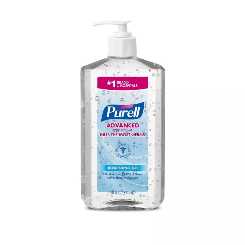 PURELL Advanced Hand Sanitizer, 20 oz Pump Bottle, 12/Carton (240 fl oz) Unscented/Clean Scent