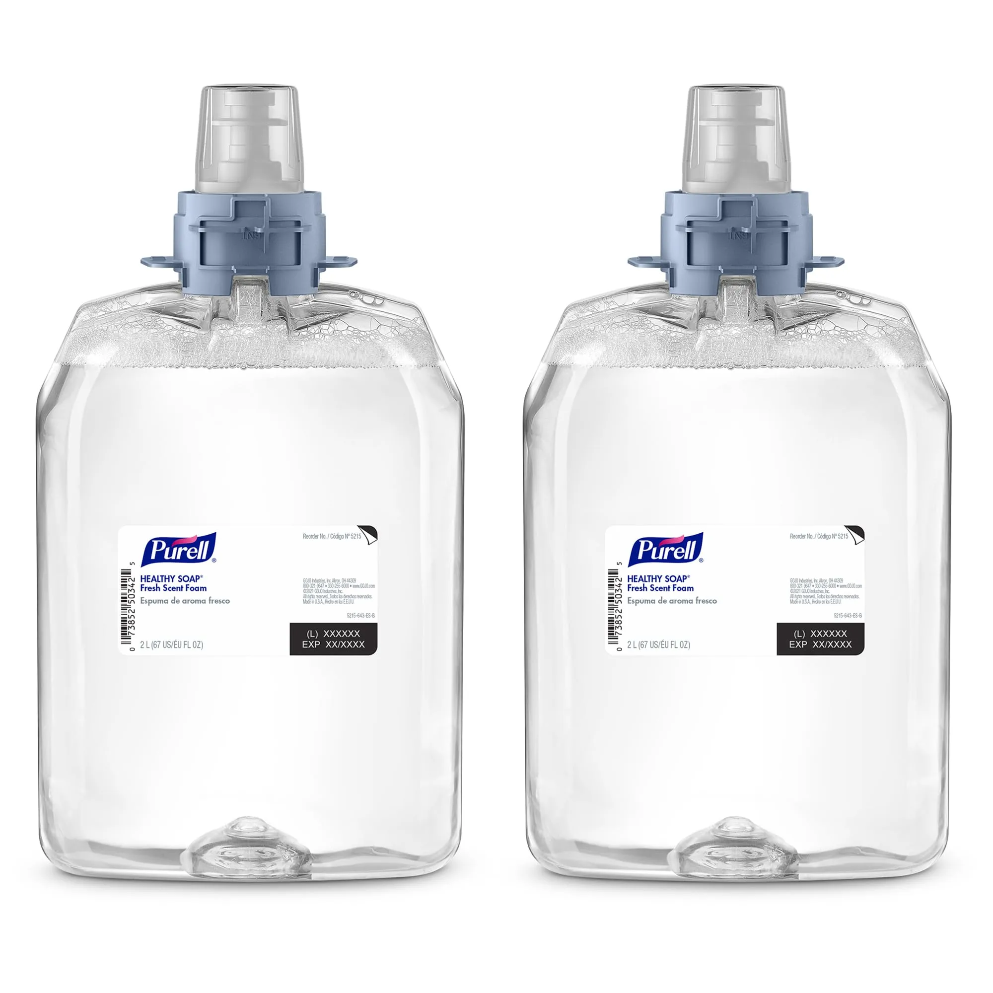 PURELL HEALTHY SOAP Fresh Scent Foam, 2000 mL Foam Hand Soap Refill for PURELL FMX-20 Manual Soap Dispenser (Pack of 2)