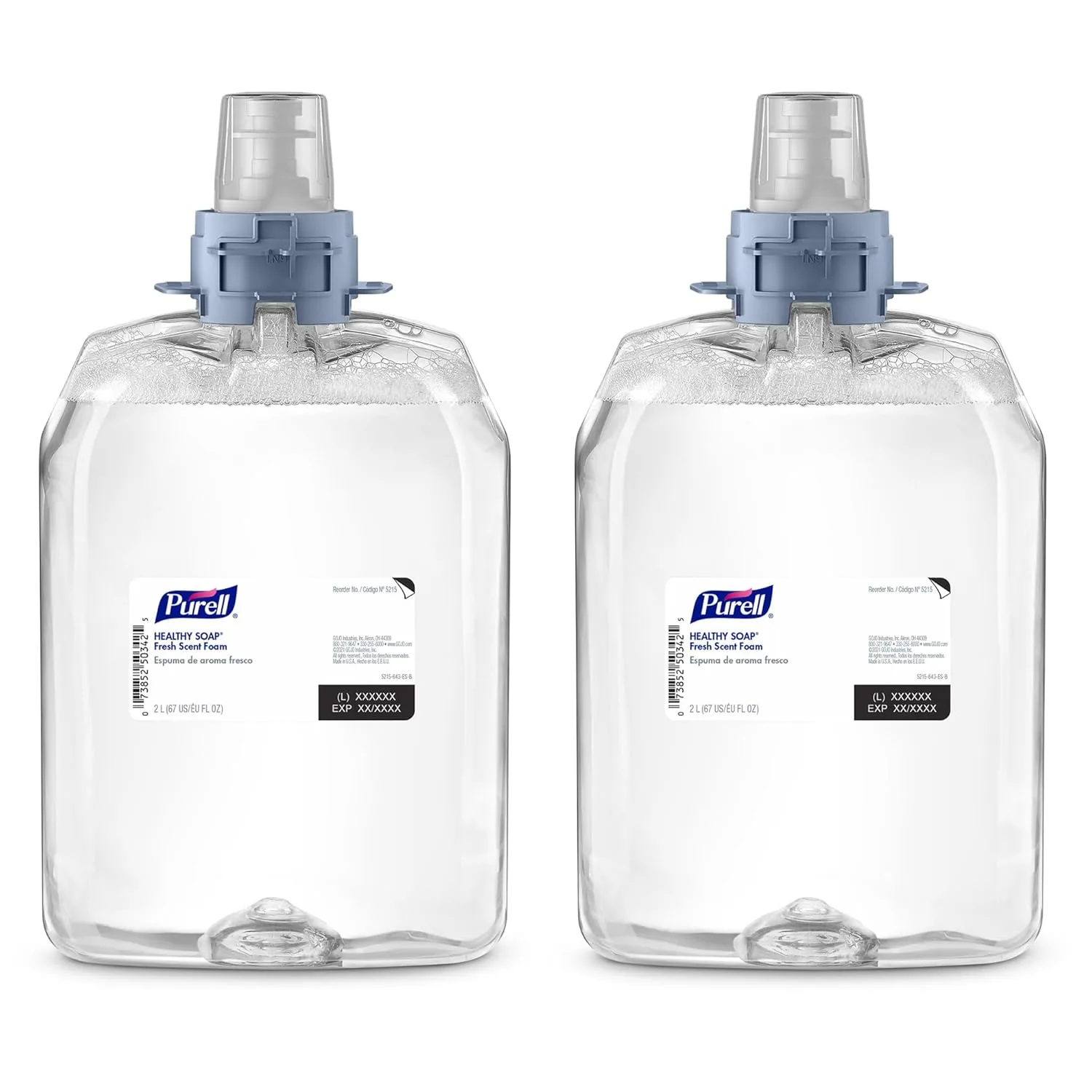 PURELL HEALTHY SOAP Fresh Scent Foam, 2000 mL Foam Hand Soap Refill for PURELL FMX-20 Manual Soap Dispenser (Pack of 2)