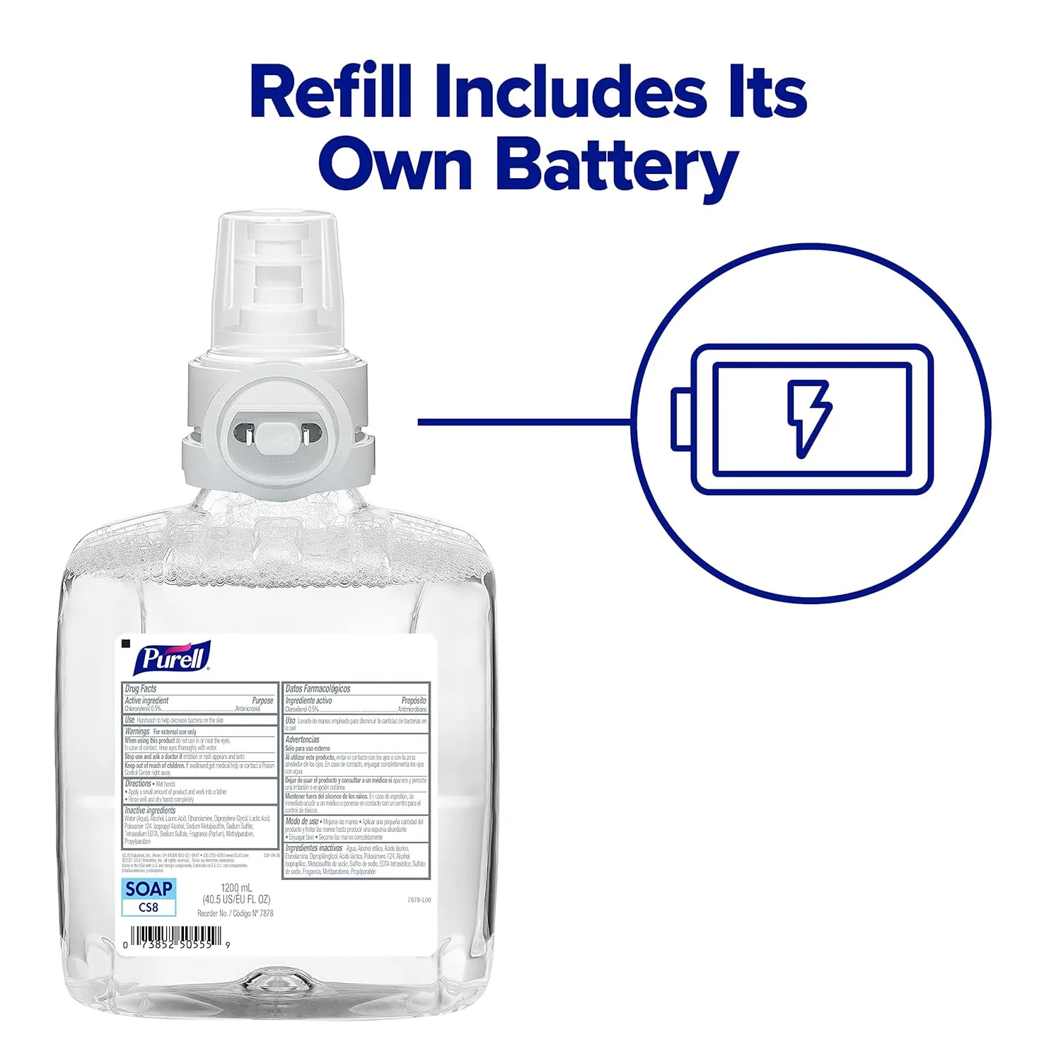 PURELL VF PLUS Hand Sanitizer Gel, Fragrance Free, 1200 mL Refill for PURELL CS8 Automatic Hand Sanitizer Dispenser (Pack of 2) – 7899-02