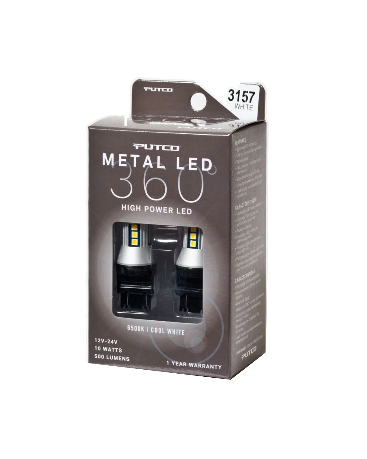 Putco 343157W-360 Pair of White Plasma LED Brake Light Bulbs