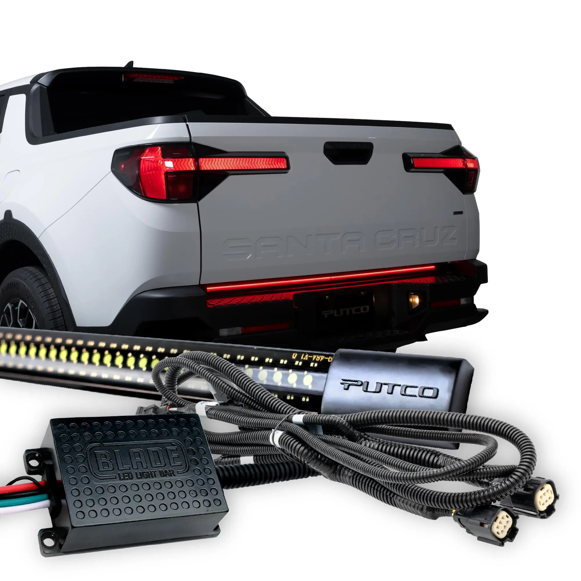 Putco 48" Blade LED Tailgate Light Bar Red, Amber & White LEDs & Plug-N-Play Harness - Fits Hyundai Santa Cruz 2022-2024