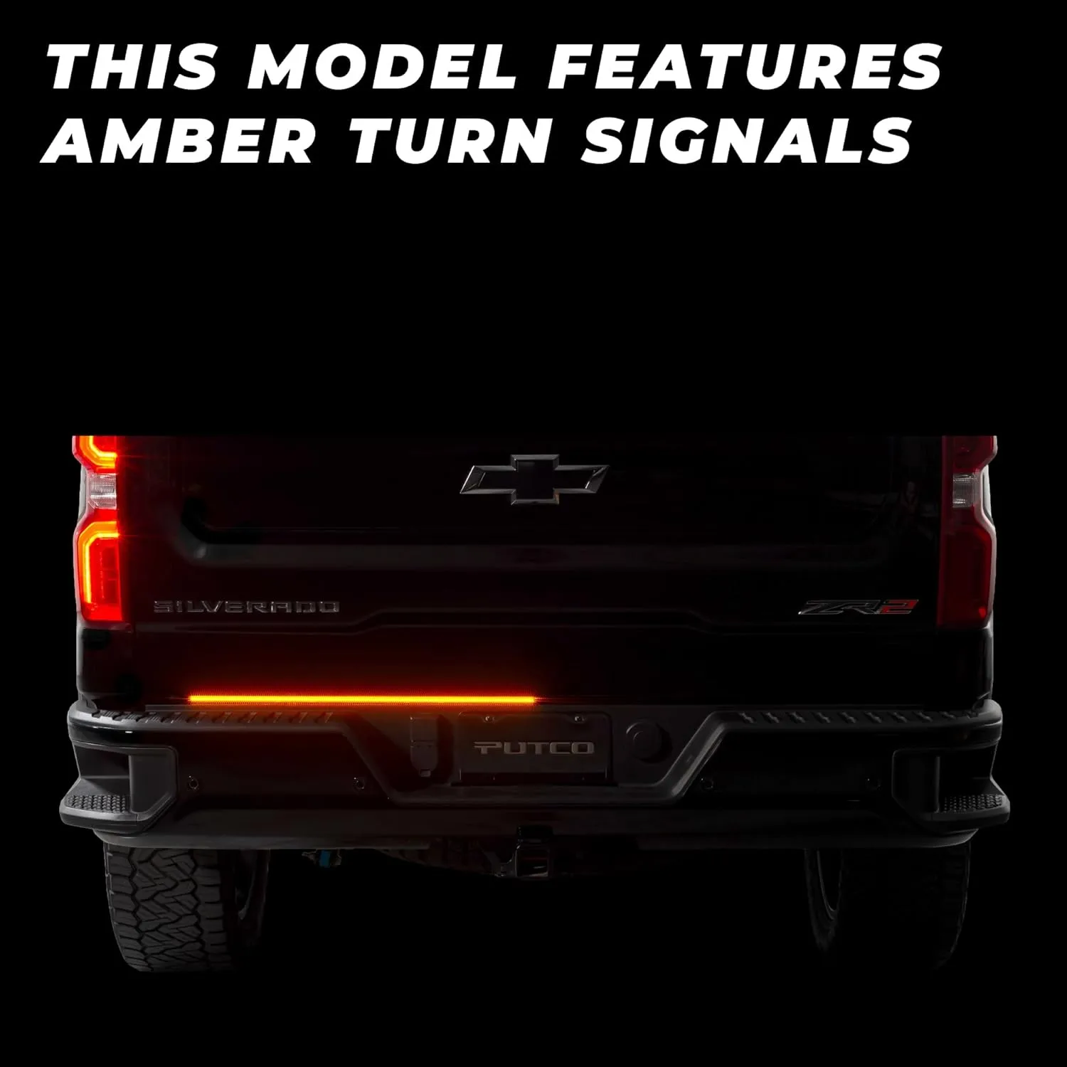 Putco 60" Blade LED Tailgate Light Bar Red/Amber/White LEDs & Plug-N-Play Quick Connect Harness - Fits Chevy Silverado/GMC Sierra 2020-2026