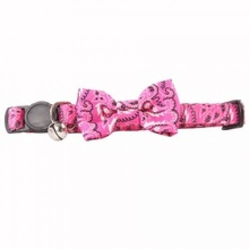 PAWISE CAT COLLAR WITH BOWKNOT—PINK:28020 PAWISE CAT COLLAR WITH BOWKNOT—PINK:28020