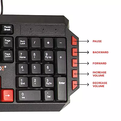 POWER X USB WIRED KEYBOARD MODEL- PWX-REDROCK-700