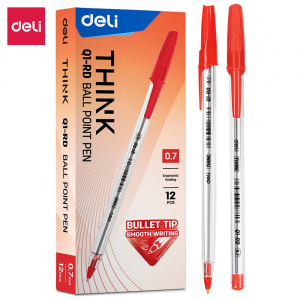 DELI Q1 FINE-POINT BIROS 0.7MM RED