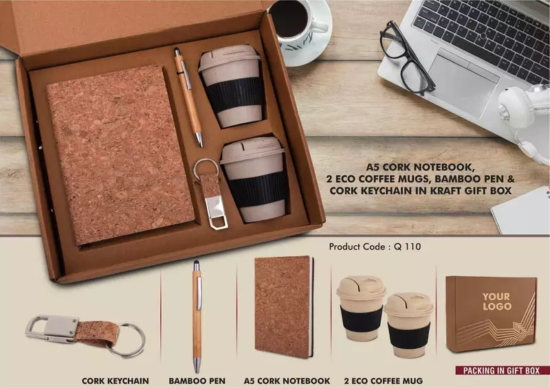 EcoSet 4: Set of A5 Cork notebook