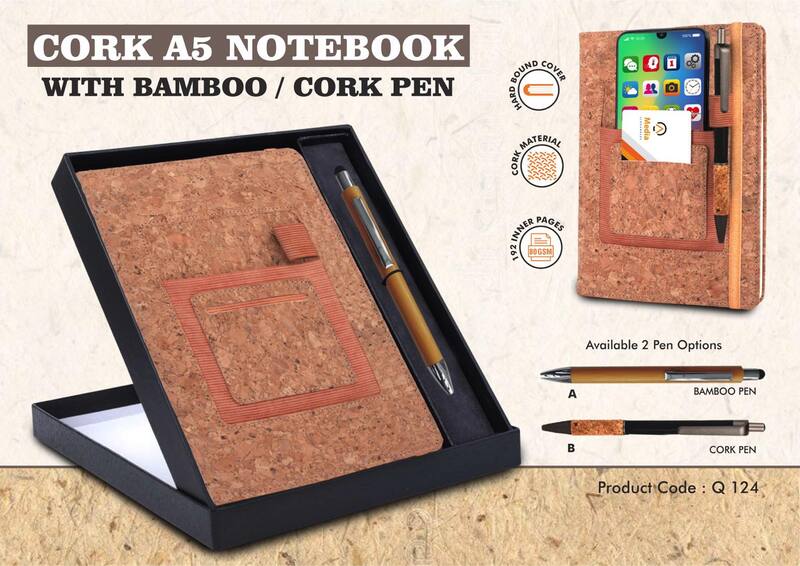 Notebook Gift set Eco: Cork A5 Notebook With Bamboo