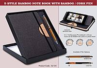 Notebook Gift set Eco: D Style Bamboo Note Book With Bamboo