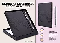 Globe Notebook Gift set: A5 Globe Notebook With Pen