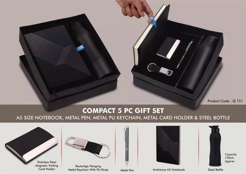 Compact 5 Pc Black Gift Set: