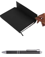 2 in 1 Dark Set: 3 fold Notebook with Metal Pen