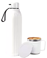3 pc Gift Set : Insulated Hexa Steel bottle with 2 Steel cups