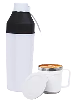 3 pc Gift Set : Insulated Square Steel bottle with 2 Steel cups