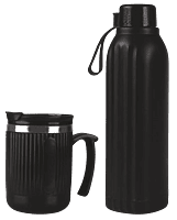 Set of Square Insulated bottle with Large SS Grip mug