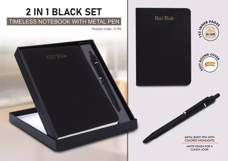 2 in 1 Black Set: Timeless notebook
