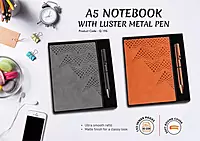2 in 1 Set: A5 notebook with Luster Metal Pen in Gift Box