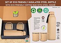 3 pc Eco Gift Set : Insulated Square Eco Steel bottle