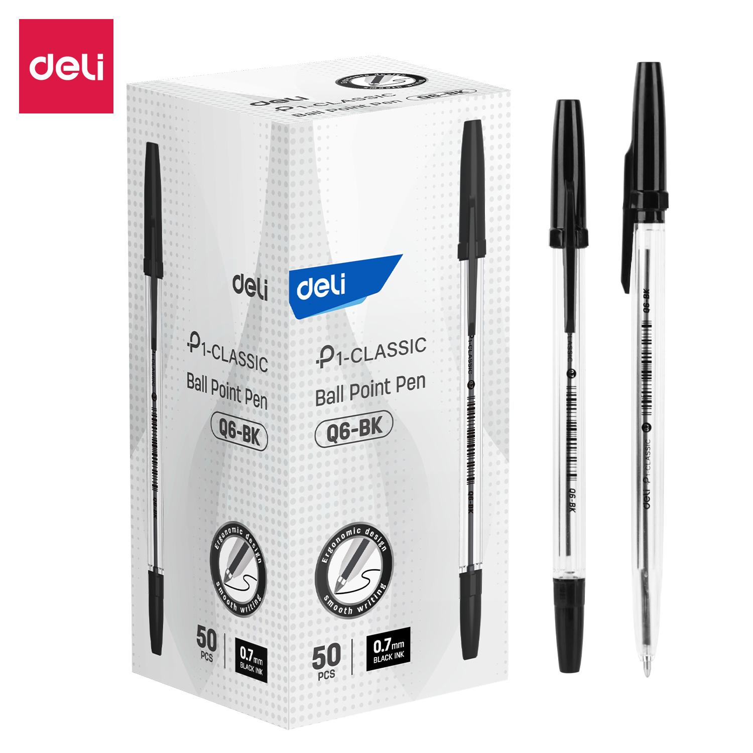 DELI Q6 CLASSIC BALL-POINT PEN 0.7MM BLK