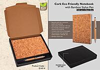 Cork Notebook with Bamboo Stylus pen