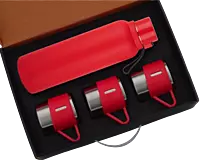 4 pc Gift Set : Insulated Steel bottle with 3 Steel cups