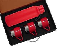 4 pc Gift Set : Insulated Steel bottle with 3 Steel cups