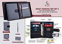 Canvas Gray Set of 4: Multi use Passport holder,