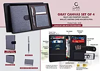 Canvas Gray Set of 4: Multi use Passport holder,