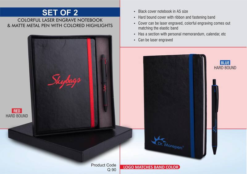 Laser Engrave Color Notebook with Metal Highlight