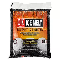 Qik Joe Calcium Chloride Ice Melt- 50Lbs Bag- Instant Snow and Ice Melt for Sidewalks, Driveways, Steps, and Parking Lots - Deicer for Concrete, Asphalt, and Other Surfaces