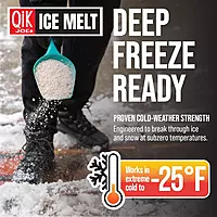 Qik Joe Calcium Chloride Ice Melt- 50Lbs Bag- Instant Snow and Ice Melt for Sidewalks, Driveways, Steps, and Parking Lots - Deicer for Concrete, Asphalt, and Other Surfaces