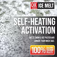 Qik Joe Calcium Chloride Ice Melt- 50Lbs Bag- Instant Snow and Ice Melt for Sidewalks, Driveways, Steps, and Parking Lots - Deicer for Concrete, Asphalt, and Other Surfaces