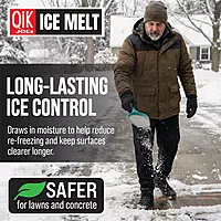 Qik Joe Calcium Chloride Ice Melt- 50Lbs Bag- Instant Snow and Ice Melt for Sidewalks, Driveways, Steps, and Parking Lots - Deicer for Concrete, Asphalt, and Other Surfaces