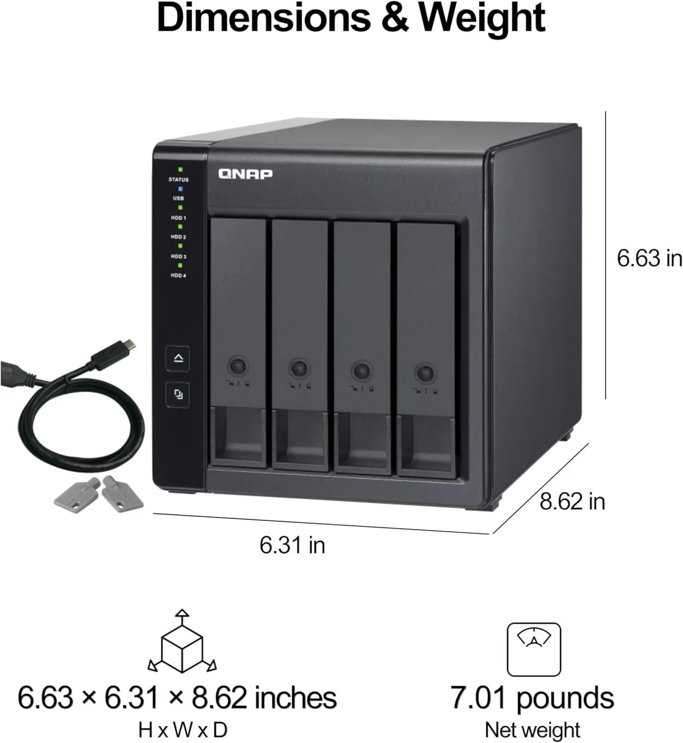 QNAP TR-004 4 Bay USB Type-C Direct Attached Storage (DAS) with hardware RAID (Diskless) 4 Bay Diskless