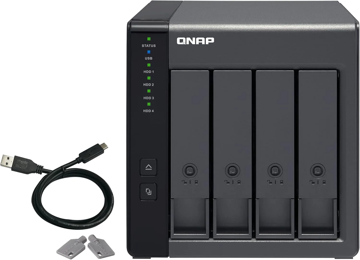 QNAP TR-004 4 Bay USB Type-C Direct Attached Storage (DAS) with hardware RAID (Diskless) 4 Bay Diskless